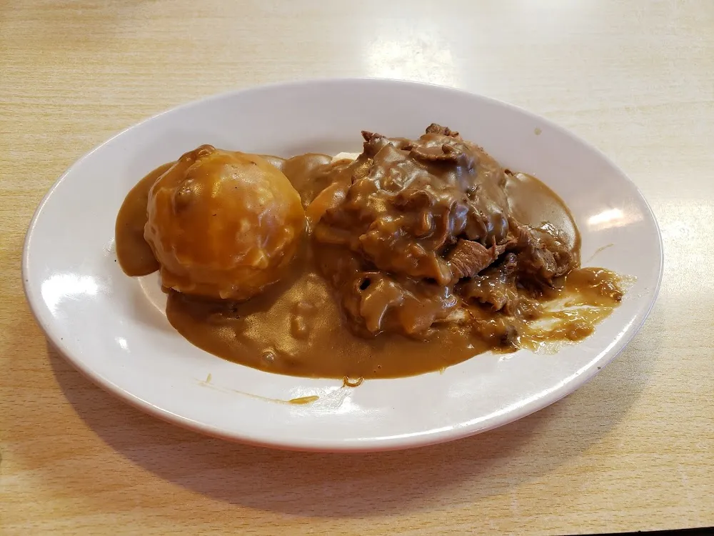 Open Faced Roast Beef with Mashed Potatoes